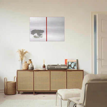 Ohne Titel mit rotem Strich - 1970 - Blinky Palermo Brushed Aluminum Print - 70x100 cm / 28x40 inches | Blinky Palermo Aluminum Print | Blinky Palermo Prints