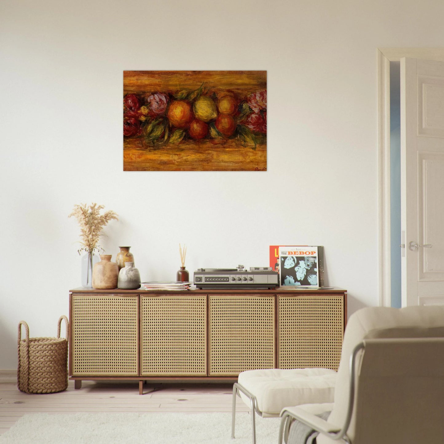 Garland of Fruit and Flowers - Pierre-Auguste Renoir Brushed Aluminum Print - 70x100 cm / 28x40 inches | Pierre-Auguste Renoir Aluminum Print | Pierre-Auguste Renoir Prints