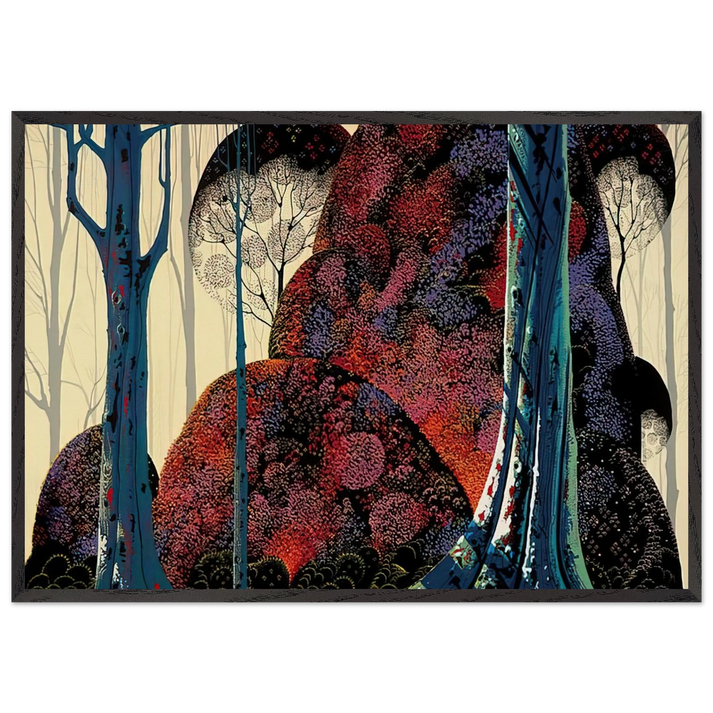 Jewel Forest - Eyvind Earle 70x100 cm / 28x40 inches Framed Art Print – Black Wooden Frame