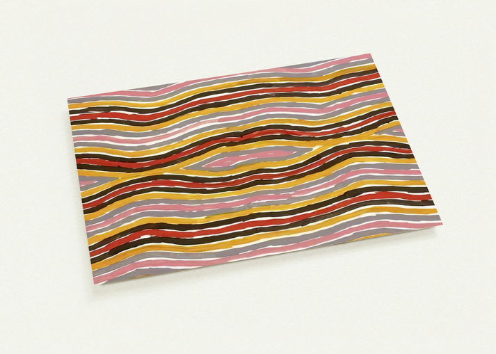 Floor Paint Lake Napperby - 2001 By Clifford Possum Tjapaltjarri Pack of 10 Post Cards | Clifford Possum Tjapaltjarri Post Cards | A6 (10.5 x 14.8 cm) - 4.1 x 5.8 inches