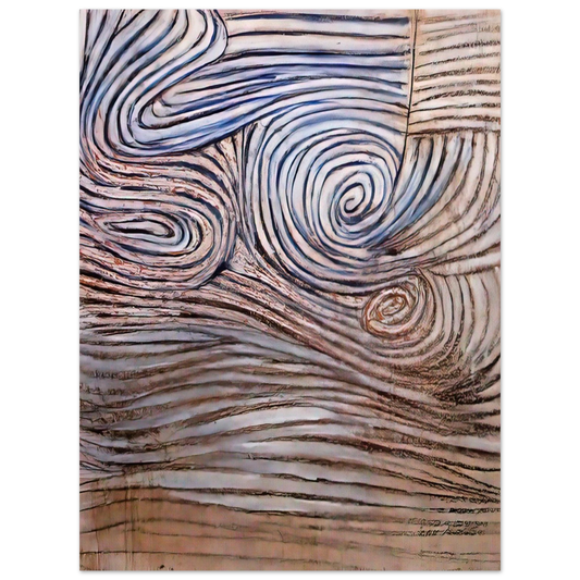 Victor Pasmore - SPIRAL MOTIF IN WHITE BLACK AND INDIGO 1951  75x100 cm / 30x40inches Fine Art Poster
