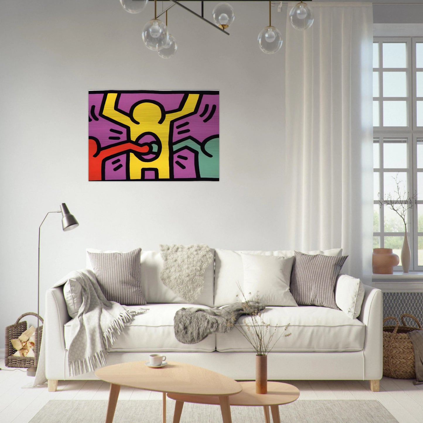 POP SHOP 1 1987 - Keith Haring Brushed Aluminum Print - 70x100 cm / 28x40 inches | Keith Haring Aluminum Print | Keith Haring Prints