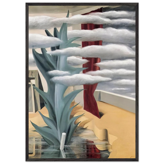 AFTER THE WATER THE CLOUDS 1926 - Rene Magritte 70x100 cm / 28x40 inches Framed Art Print – Black Wooden Frame