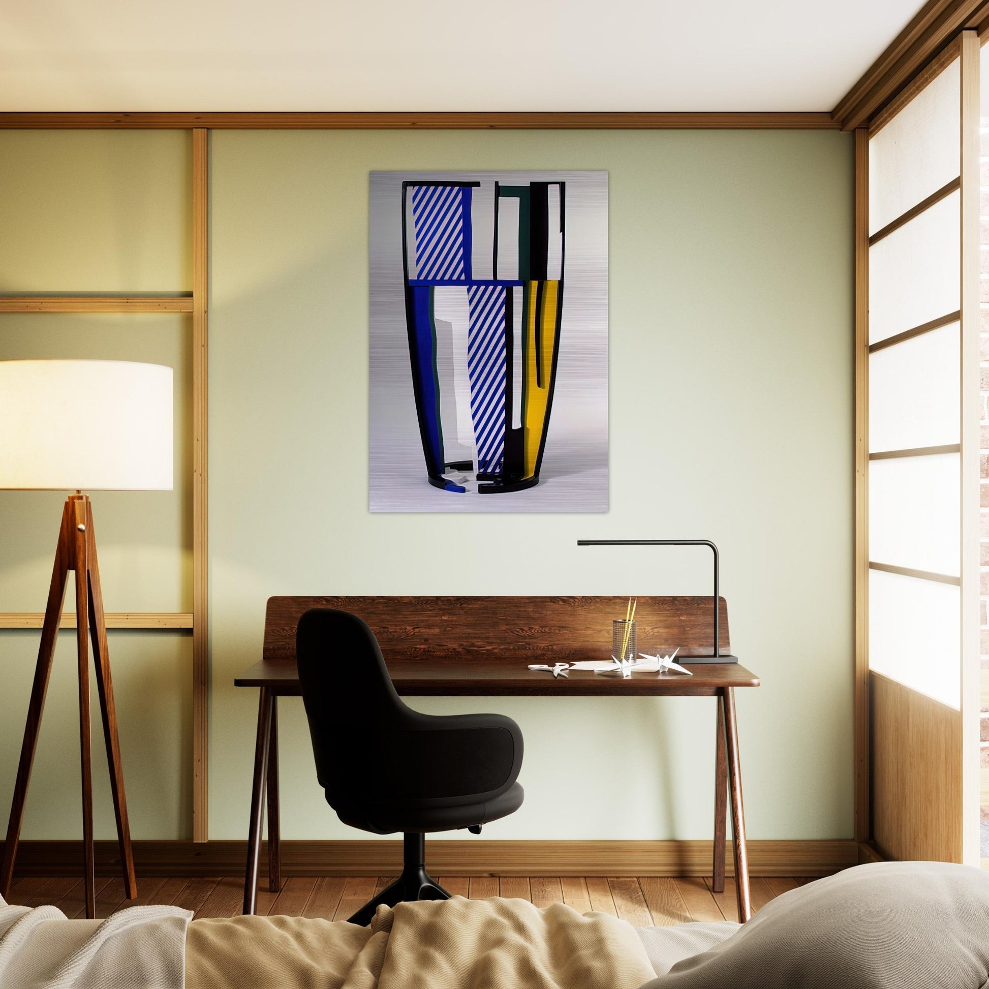 GLASS IV 1977 - Roy Lichtenstein Brushed Aluminum Print - 70x100 cm / 28x40 inches | Roy Lichtenstein Aluminum Print | Roy Lichtenstein Prints