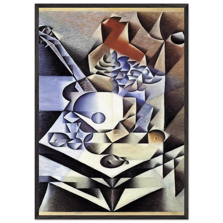 STILL LIFE WITH FLOWERS 1912 - Juan Gris 70x100 cm / 28x40 inches Framed Art Print – Black Wooden Frame