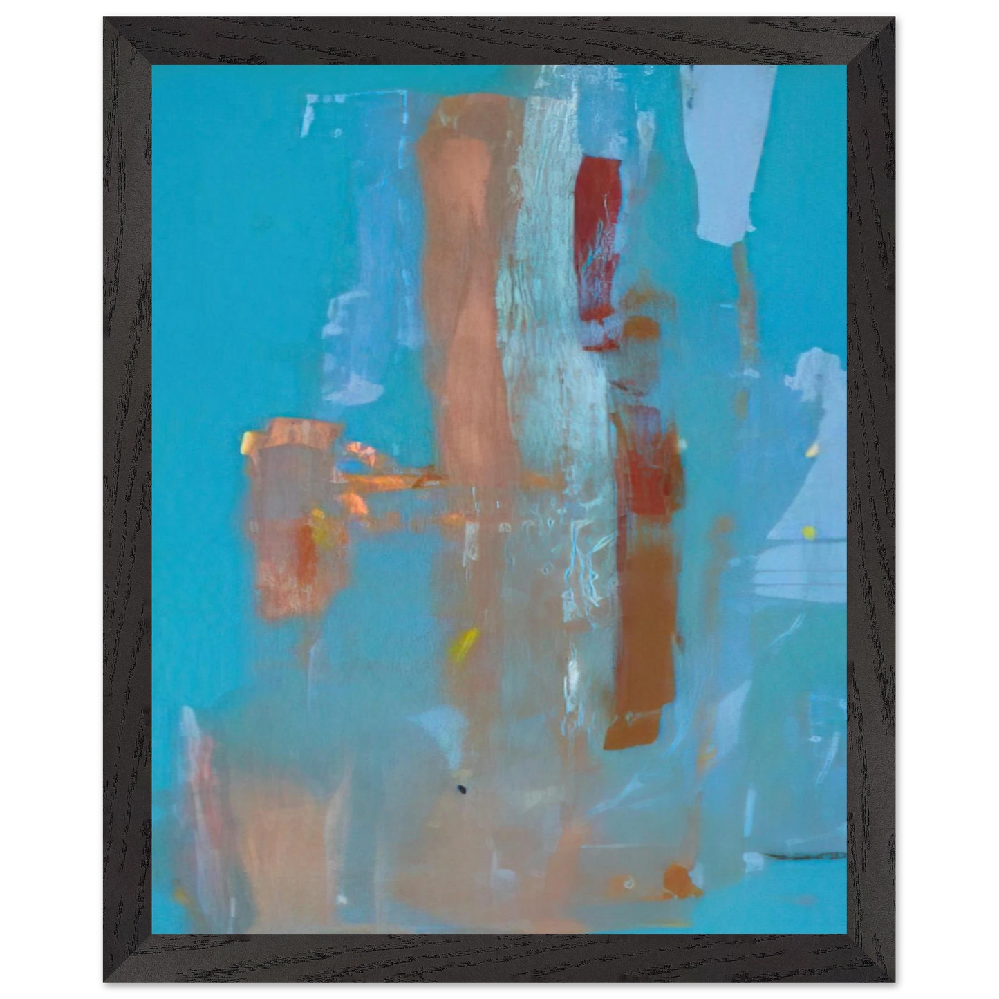 Helen Frankenthaler - In on Blue - 1976 Wall art - 15x20 cm / 6x8 inches - Premium Wooden Framed Poster With Fine Art Paper-canvas - White frame