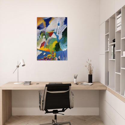 MURNAU WITH A CHURCH 1910 - Wassily Kandinsky Brushed Aluminum Print - 70x100 cm / 28x40 inches | Wassily Kandinsky Aluminum Print | Wassily Kandinsky Prints