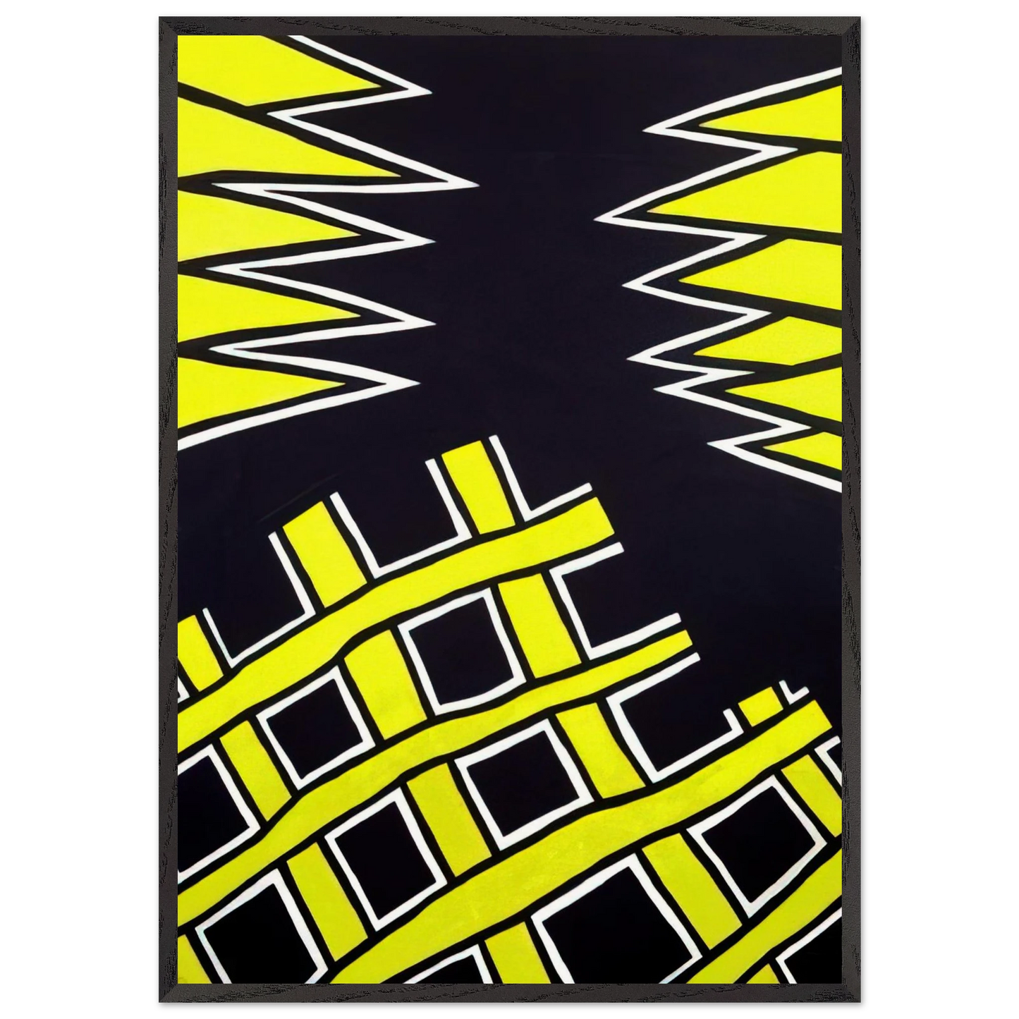 Untitled - 1962 N13 - Nicholas Krushenick 70x100 cm / 28x40 inches Framed Art Print – Black Wooden Frame