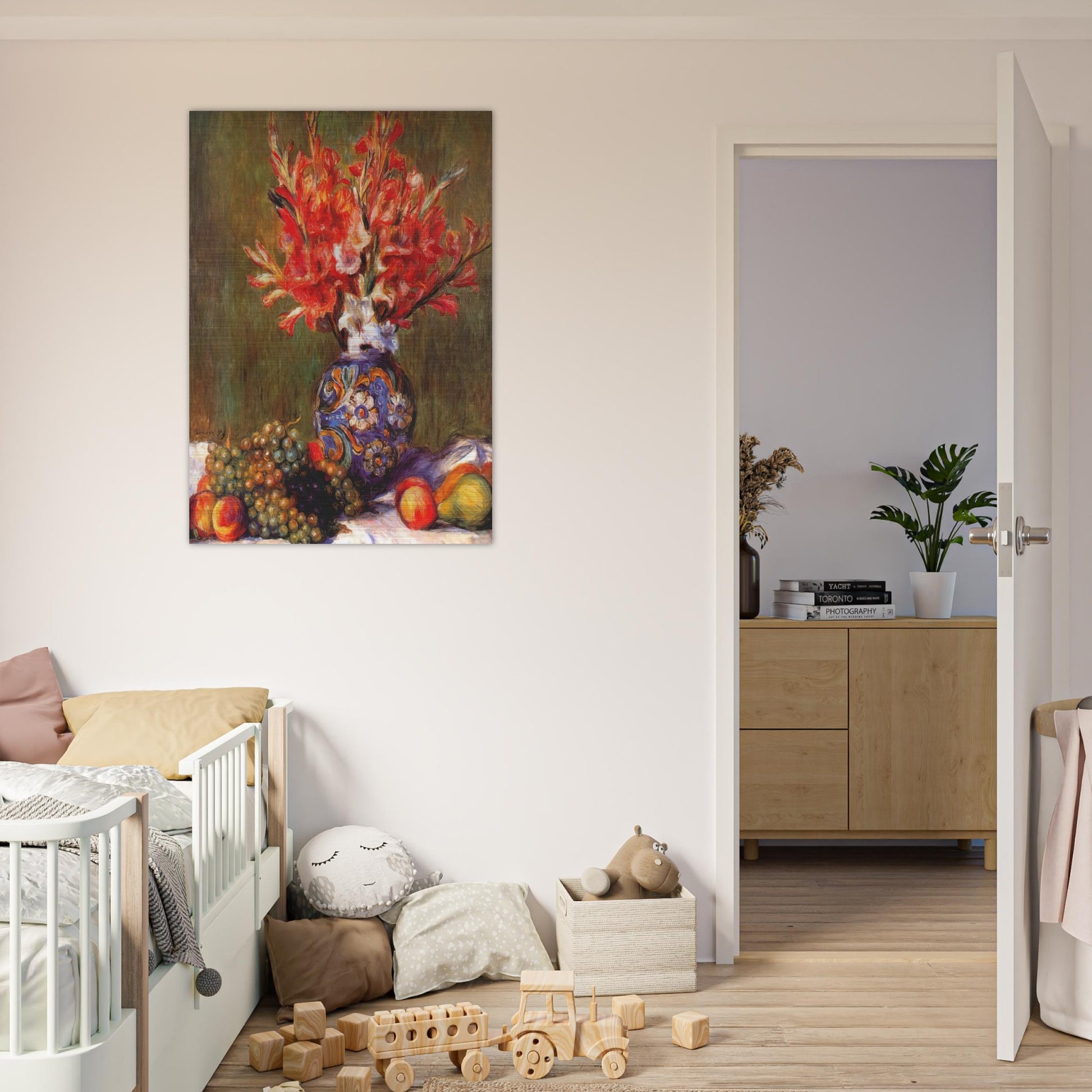 Still Life Flowers and Fruit - Pierre-Auguste Renoir Brushed Aluminum Print - 70x100 cm / 28x40 inches | Pierre-Auguste Renoir Aluminum Print | Pierre-Auguste Renoir Prints