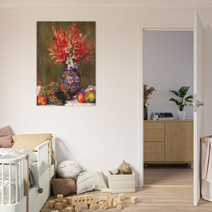 Still Life Flowers and Fruit - Pierre-Auguste Renoir Brushed Aluminum Print - 70x100 cm / 28x40 inches | Pierre-Auguste Renoir Aluminum Print | Pierre-Auguste Renoir Prints