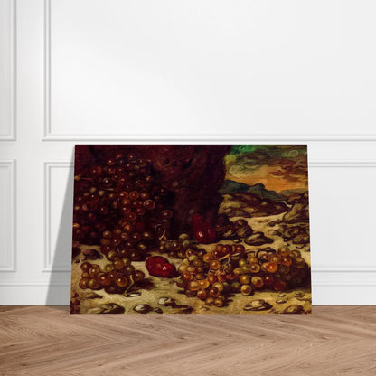 STILL LIFE WITH ROCKY LANDSCAPE 1942 - Giorgio de Chirico Brushed Aluminum Print - 70x100 cm / 28x40 inches | Giorgio de Chirico Aluminum Print | Giorgio de Chirico Prints