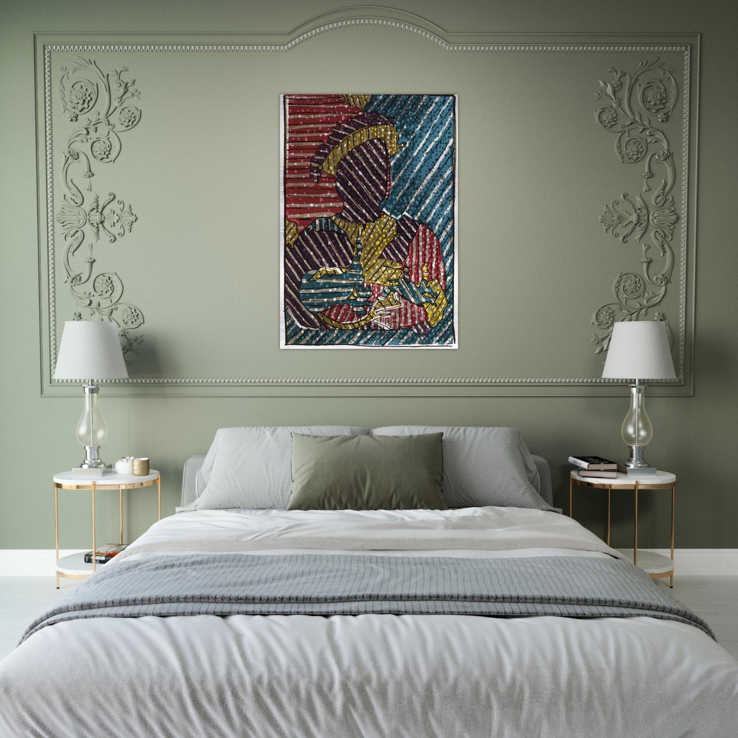 AFTER HOLBEIN - Jasper Johns Brushed Aluminum Print - 70x100 cm / 28x40 inches | Jasper Johns Aluminum Print | Jasper Johns Prints