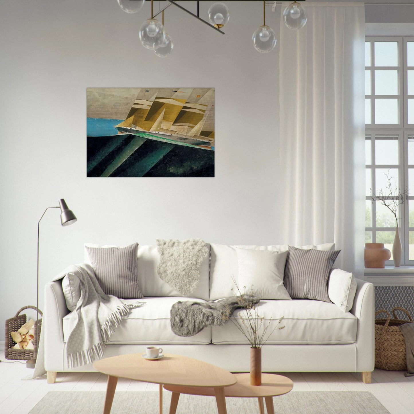 MID OCEAN 1937 - Lyonel Feininger Brushed Aluminum Print - 70x100 cm / 28x40 inches | Lyonel Feininger Aluminum Print | Lyonel Feininger Prints