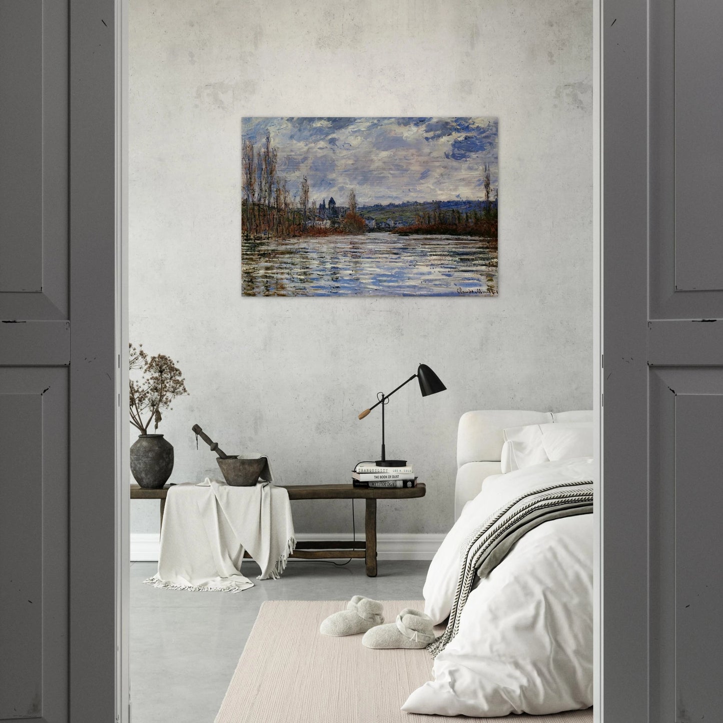 Flood of the Seine at Vetheuil - claude monet Brushed Aluminum Print - 70x100 cm / 28x40 inches | claude monet Aluminum Print | claude monet Prints