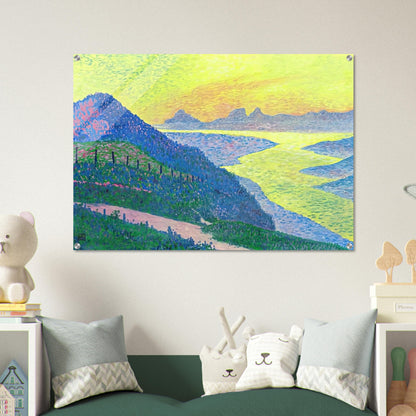 SUNSET AT AMBLETEUSE 1899 - Theo van Rysselberghe Acrylic Print - 70x100 cm / 28x40″ inches | Theo van Rysselberghe Wall Art | Theo van Rysselberghe Prints