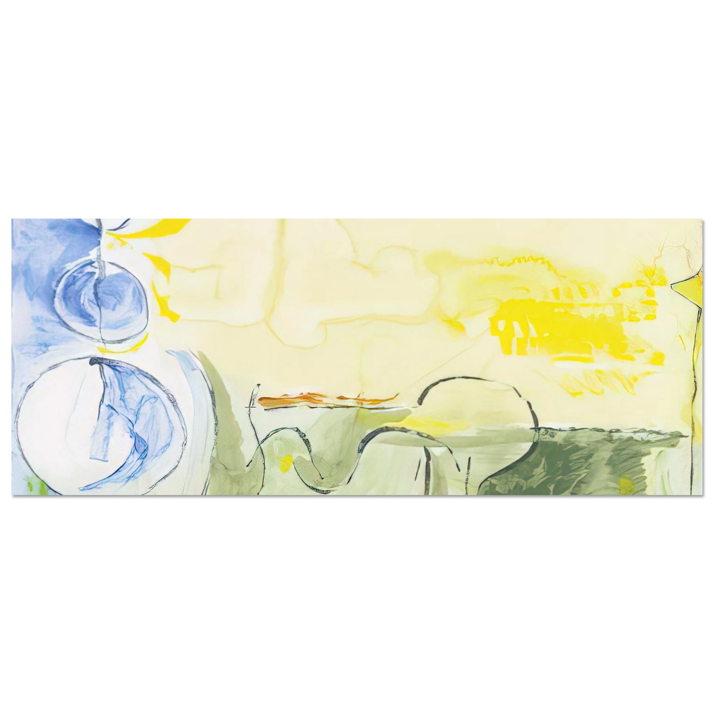 Helen Frankenthaler - Flotilla - 2006 Wall art - 13x18 cm / 5x7 inches - Premium Wooden Framed Poster With Fine Art Paper-canvas - White frame