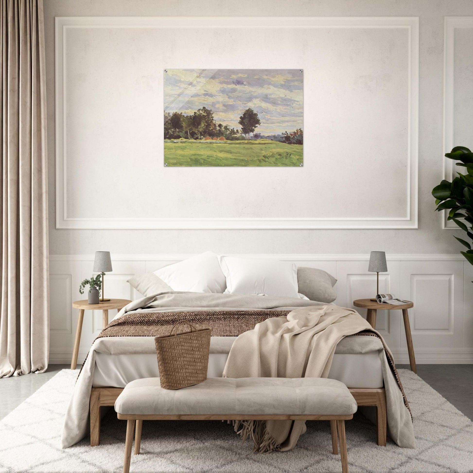 Landscape in the Ile de France - Paul Cézanne Acrylic Print - 70x100 cm / 28x40″ inches | Paul Cézanne Wall Art | Paul Cézanne Prints
