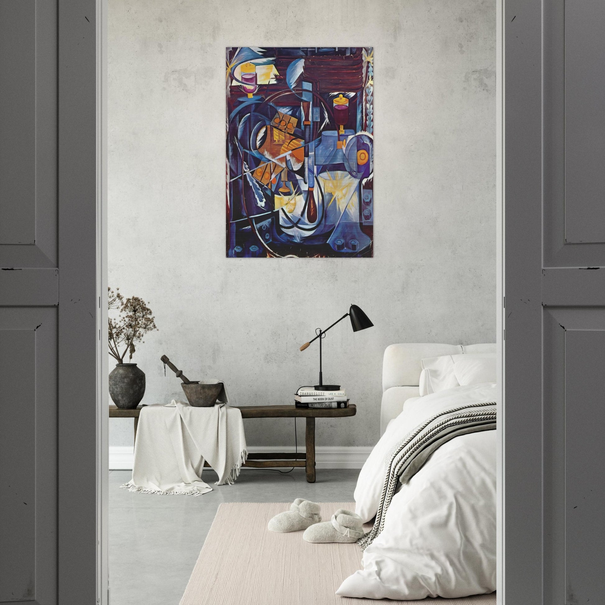 Dynamo machine - 1913 - Natalia Goncharova Brushed Aluminum Print - 70x100 cm / 28x40 inches | Natalia Goncharova Aluminum Print | Natalia Goncharova Prints