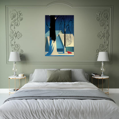 Turquoise - Eyvind Earle Brushed Aluminum Print - 70x100 cm / 28x40 inches | Eyvind Earle Aluminum Print | Eyvind Earle Prints