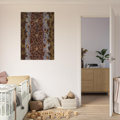 Possum Dreaming at Napperby - 1979 - Clifford Possum Tjapaltjarri Brushed Aluminum Print - 70x100 cm / 28x40 inches | Clifford Possum Tjapaltjarri Aluminum Print | Clifford Possum Tjapaltjarri Prints