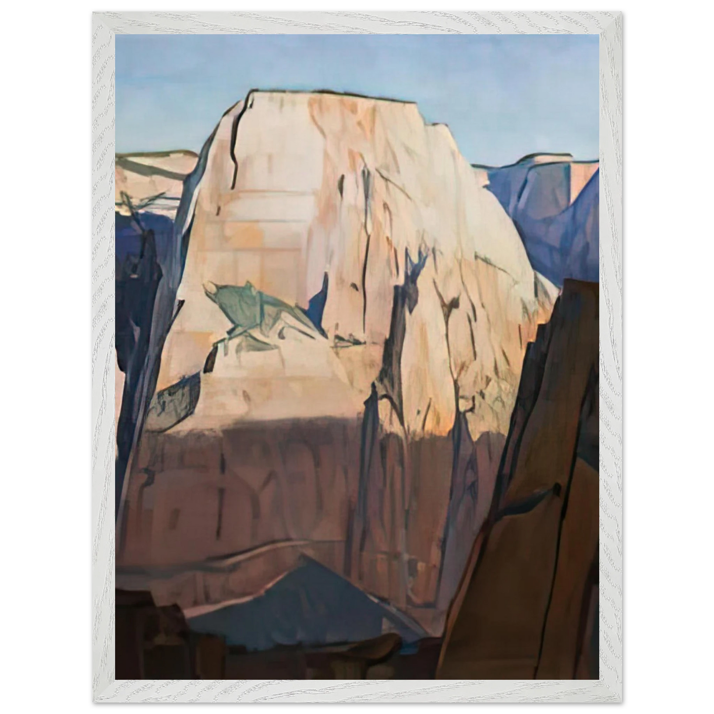 Maynard Dixon - GREAT WHITE THRONE ZION CANYON UTAH 1933 Wall art - 40x50 cm / 16x20 inches - Premium Wooden Framed Poster With Fine Art Paper-canvas - Black frame