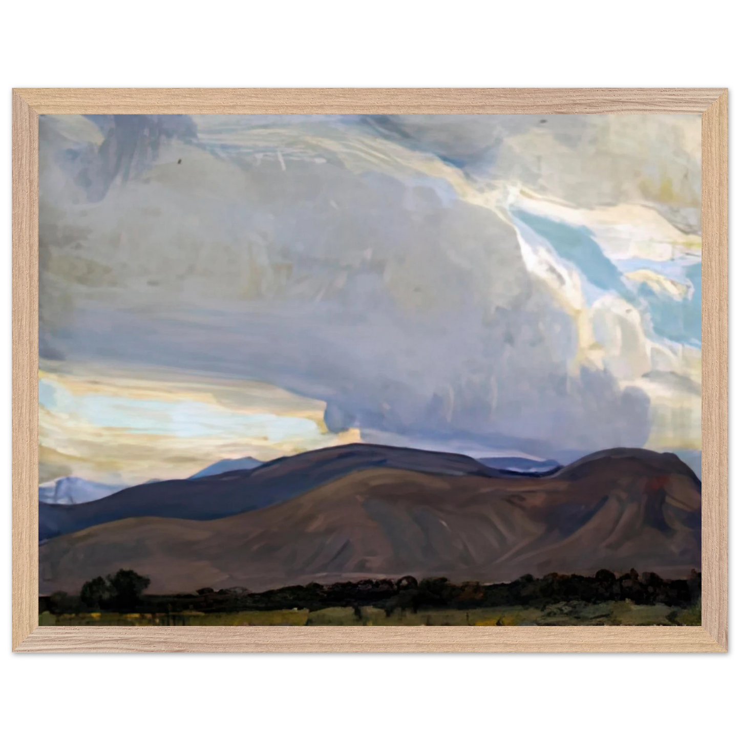 Maynard Dixon - STORM FROM THE SIERRA 1937 Wall art - 50x70 cm / 20x28 inches - Premium Wooden Framed Poster With Fine Art Paper-canvas - Black frame