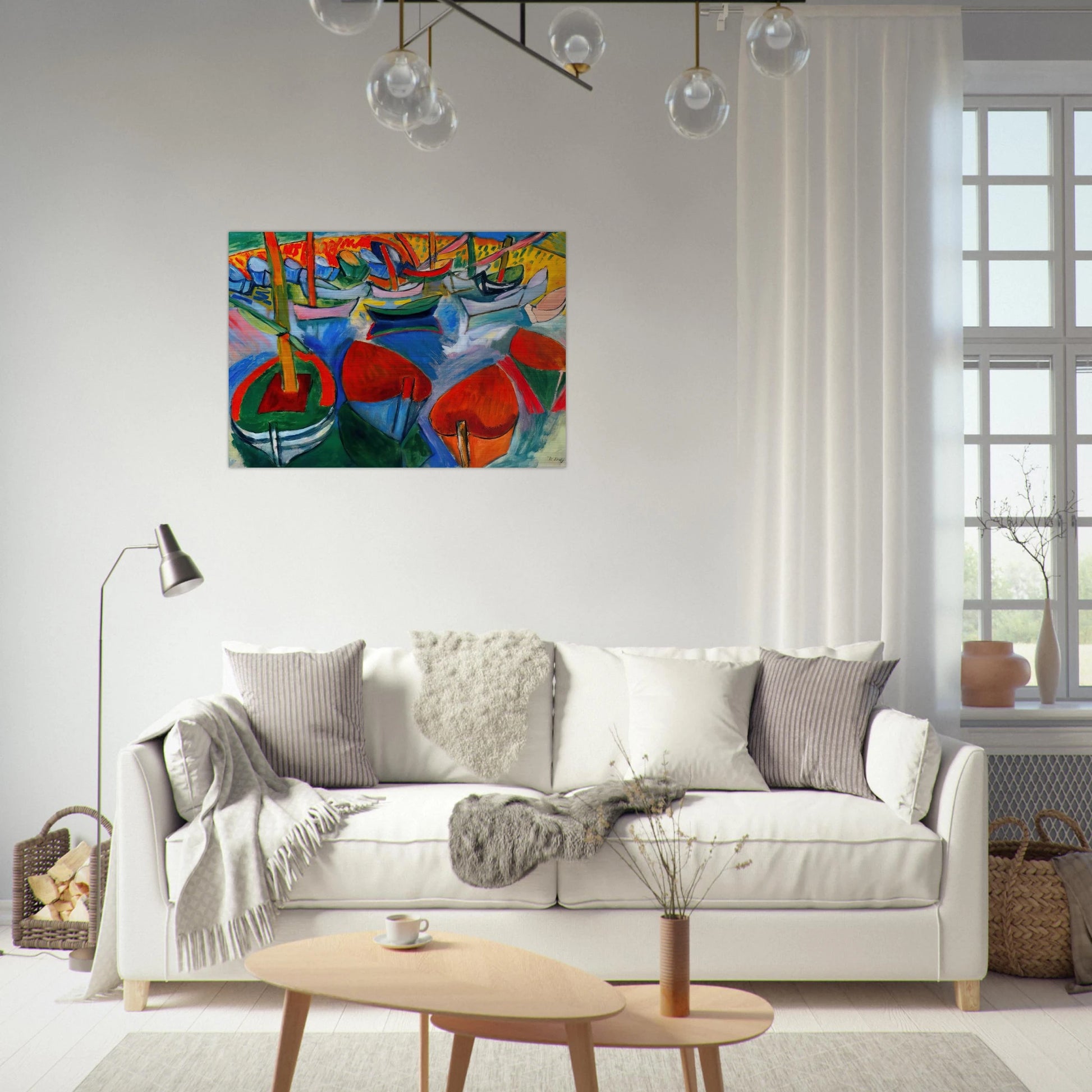 BOATS AT MARTIGUES 1908 - Raoul Dufy Brushed Aluminum Print - 70x100 cm / 28x40 inches | Raoul Dufy Aluminum Print | Raoul Dufy Prints