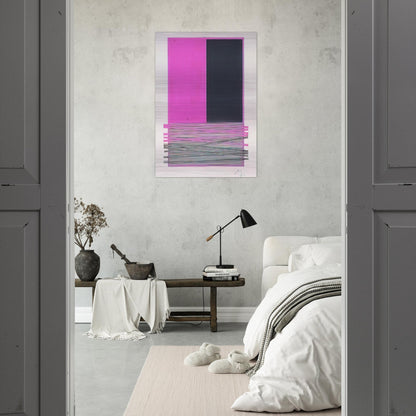 ABSTRACT COMPOSITION WITH SILVER AND MAGENTA 1970 - Jesus Rafael Soto Brushed Aluminum Print - 70x100 cm / 28x40 inches | Jesus Rafael Soto Aluminum Print | Jesus Rafael Soto Prints