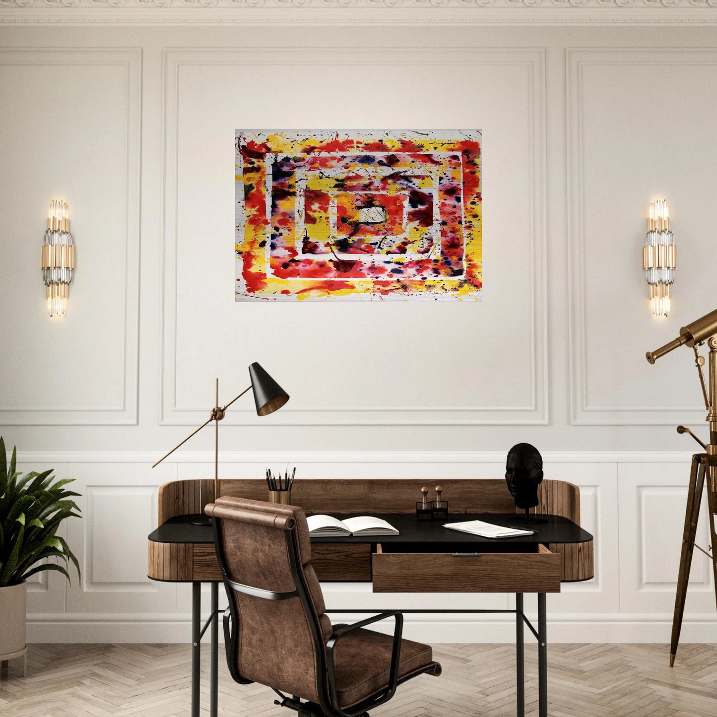 Untitled Mandala - Sam Francis Brushed Aluminum Print - 70x100 cm / 28x40 inches | Sam Francis Aluminum Print | Sam Francis Prints