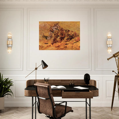 Still Life with Grapes, Pears and Lemons - Vincent van Gogh Brushed Aluminum Print - 70x100 cm / 28x40 inches | Vincent van Gogh Aluminum Print | Vincent van Gogh Prints