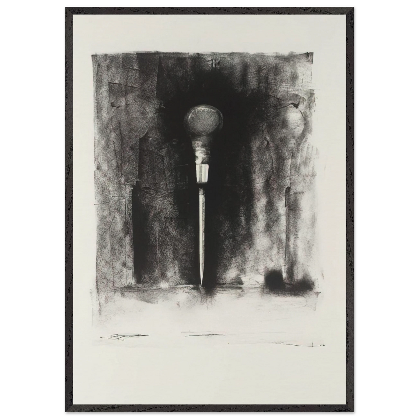 UNTITLED FROM TEN WINTER TOOLS 1973 3 - Jim Dine 70x100 cm / 28x40 inches Framed Art Print – Black Wooden Frame