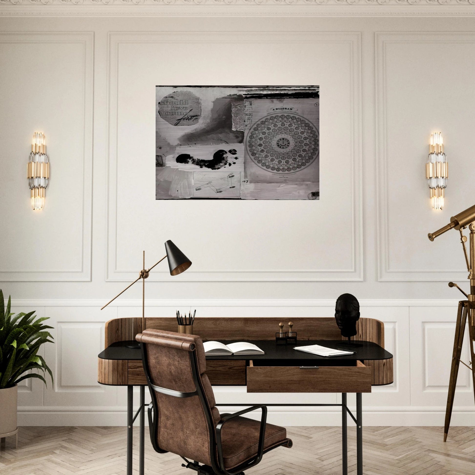 SHOULD LOVE COME FIRST 1951 - Robert Rauschenberg Brushed Aluminum Print - 70x100 cm / 28x40 inches | Robert Rauschenberg Aluminum Print | Robert Rauschenberg Prints