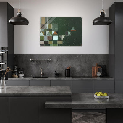 Square Motif Green  Lilac - 1948 - Victor Pasmore Acrylic Print - 70x100 cm / 28x40″ inches