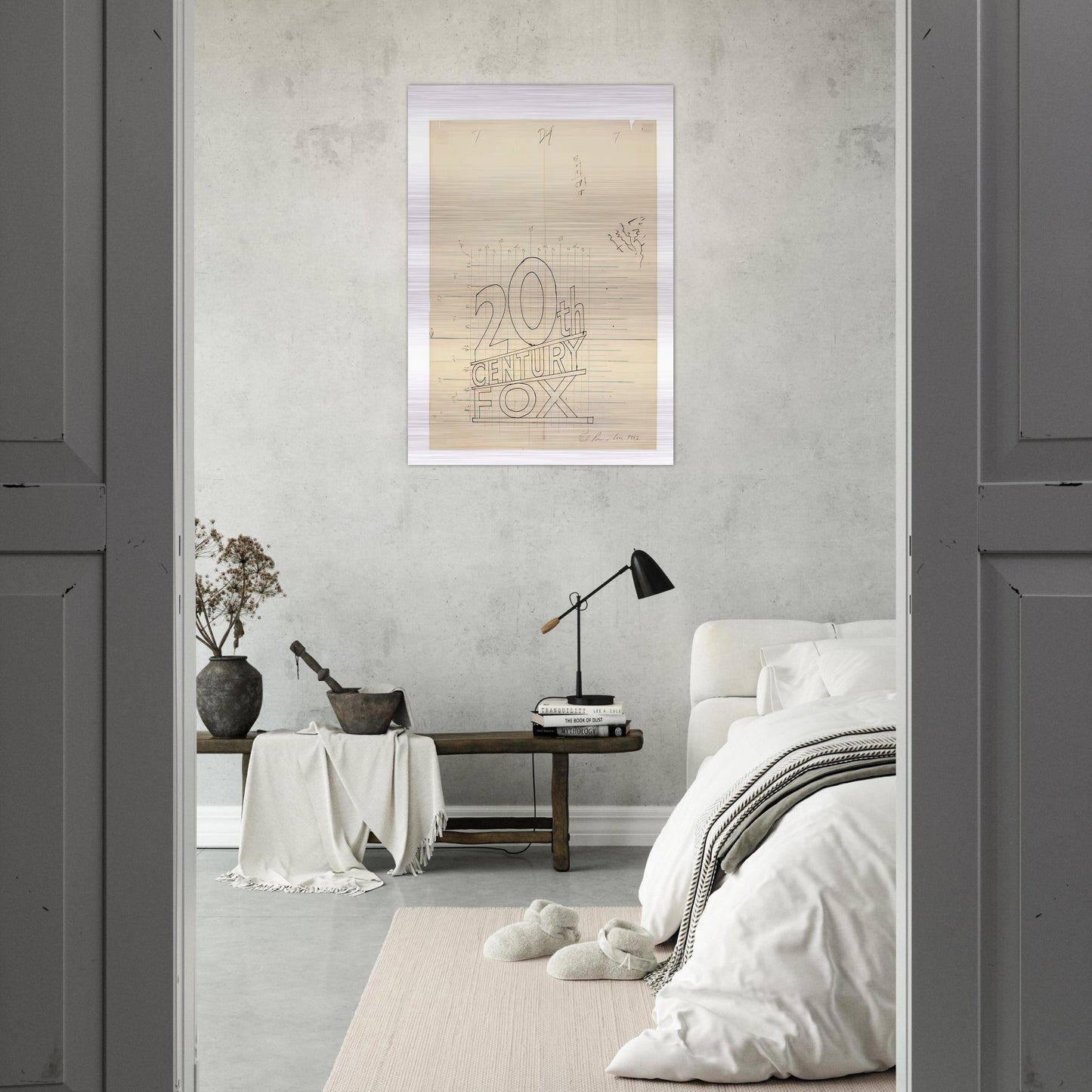 TRADEMARK GRID 1962 - Edward Ruscha Brushed Aluminum Print - 70x100 cm / 28x40 inches | Edward Ruscha Aluminum Print | Edward Ruscha Prints