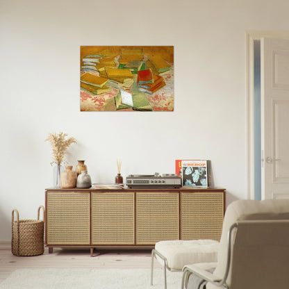 Still Life - French Novels - Vincent van Gogh Brushed Aluminum Print - 70x100 cm / 28x40 inches | Vincent van Gogh Aluminum Print | Vincent van Gogh Prints
