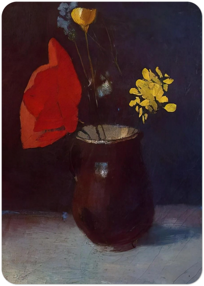 PITCHER OF FLOWERS By Odilon Redon Pack of 10 Post Cards | Odilon Redon Post Cards | A6 (10.5 x 14.8 cm) - 4.1 x 5.8 inches