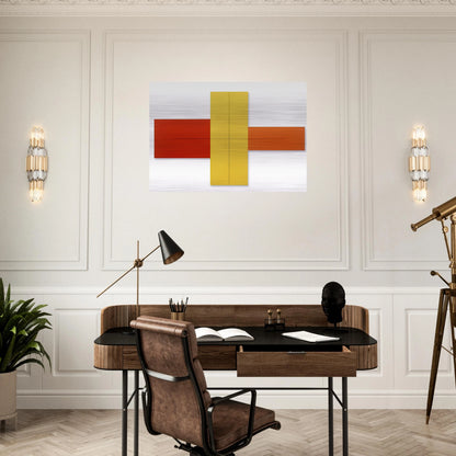 WITHIN RED YELLOW ORANGE 1981 - Robert Mangold Brushed Aluminum Print - 70x100 cm / 28x40 inches | Robert Mangold Aluminum Print | Robert Mangold Prints