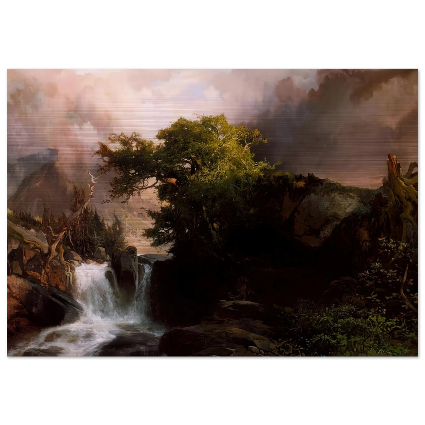 A Mountain Stream - Thomas Moran Brushed Aluminum Print - 70x100 cm / 28x40 inches | Thomas Moran Aluminum Print | Thomas Moran Prints