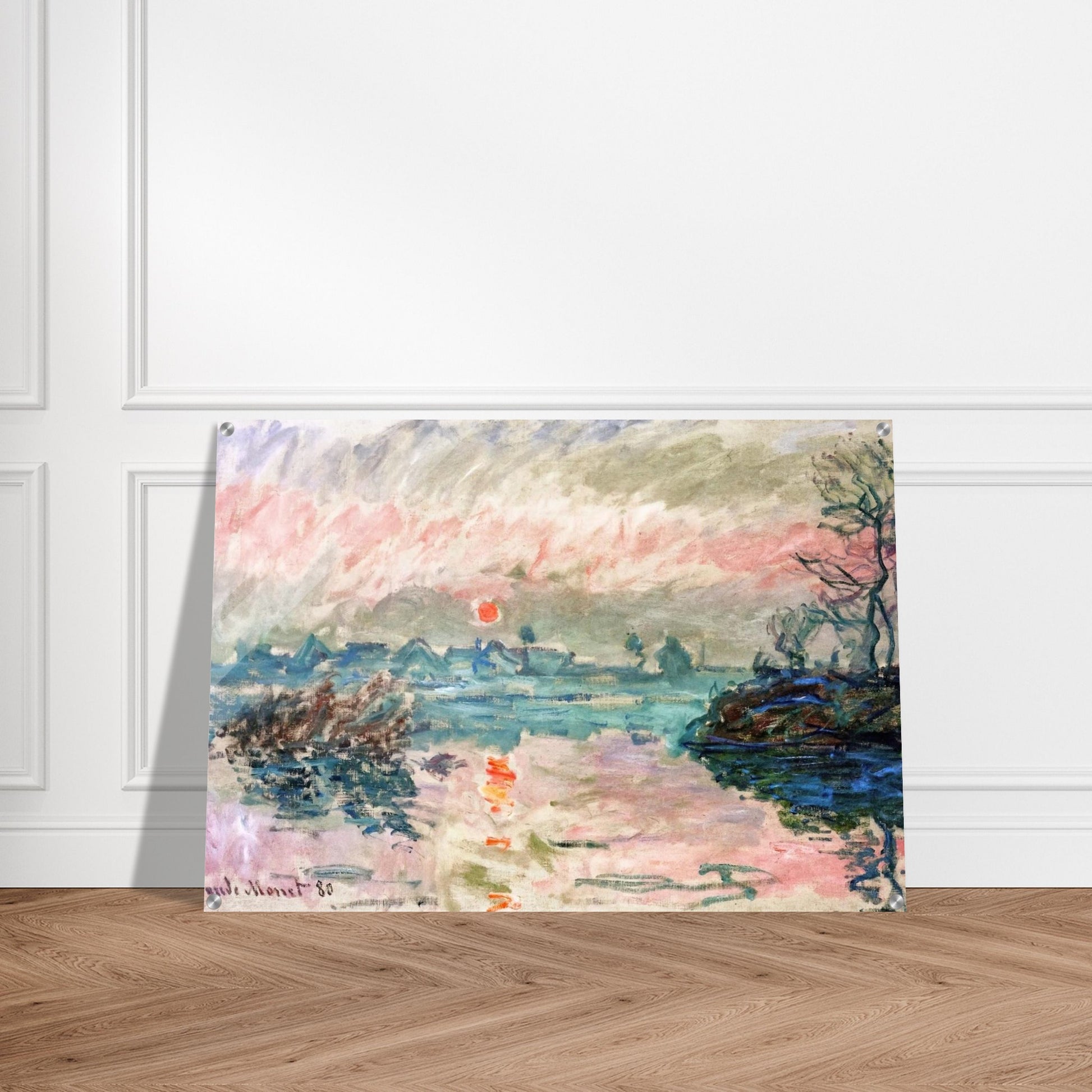 Sunset at Lavacourt - claude monet Acrylic Print - 70x100 cm / 28x40″ inches