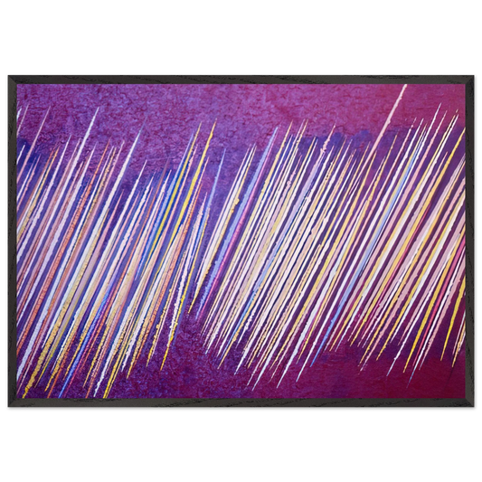 Red Line Painting II - 1968 - Ronnie Landfield 70x100 cm / 28x40 inches Framed Art Print – Black Wooden Frame