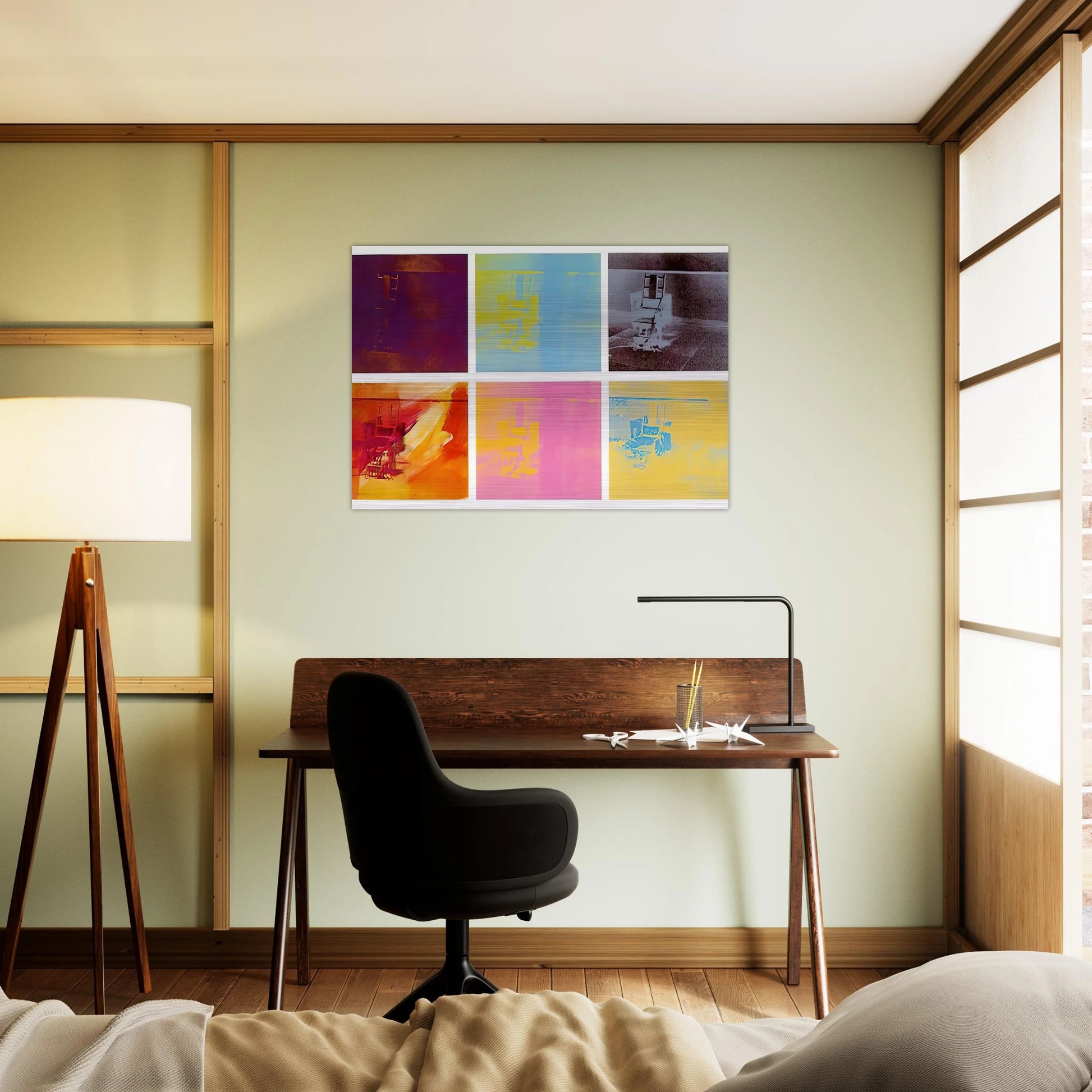 Electric Chair - Andy Warhol Brushed Aluminum Print - 70x100 cm / 28x40 inches | Andy Warhol Aluminum Print | Andy Warhol Prints