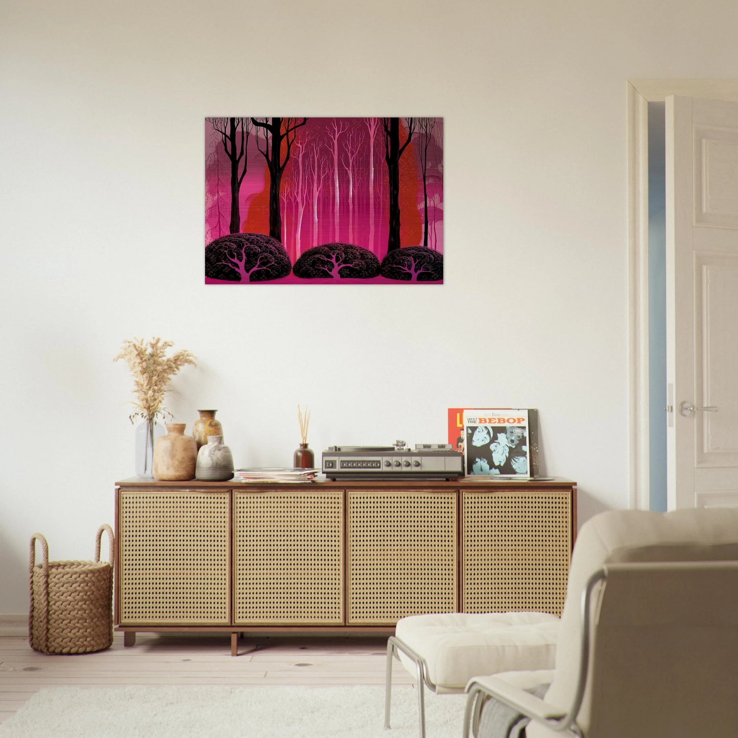 Crimson Glory - Eyvind Earle Brushed Aluminum Print - 70x100 cm / 28x40 inches | Eyvind Earle Aluminum Print | Eyvind Earle Prints