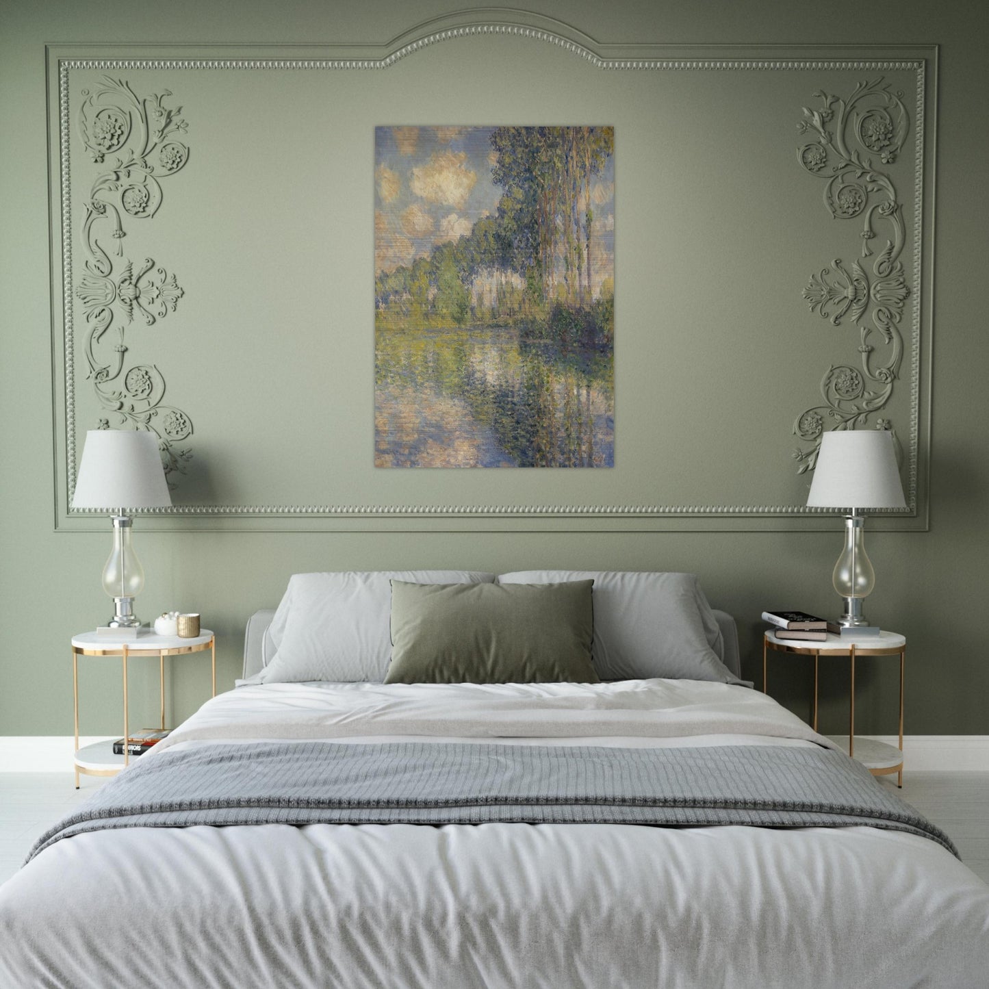 Poplars on the Epte - claude monet Brushed Aluminum Print - 70x100 cm / 28x40 inches | claude monet Aluminum Print | claude monet Prints