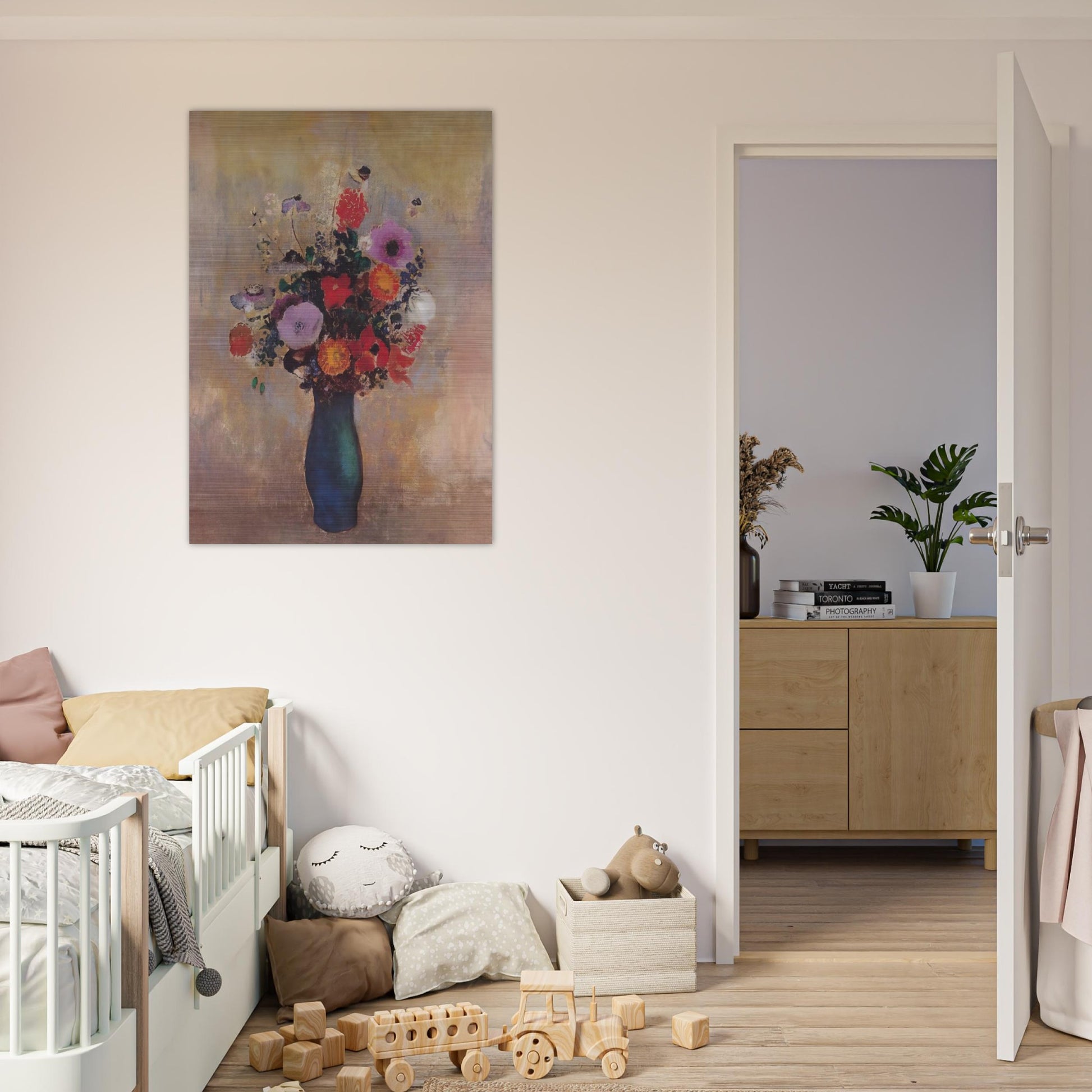 WILDFLOWERS - Odilon Redon Brushed Aluminum Print - 70x100 cm / 28x40 inches | Odilon Redon Aluminum Print | Odilon Redon Prints