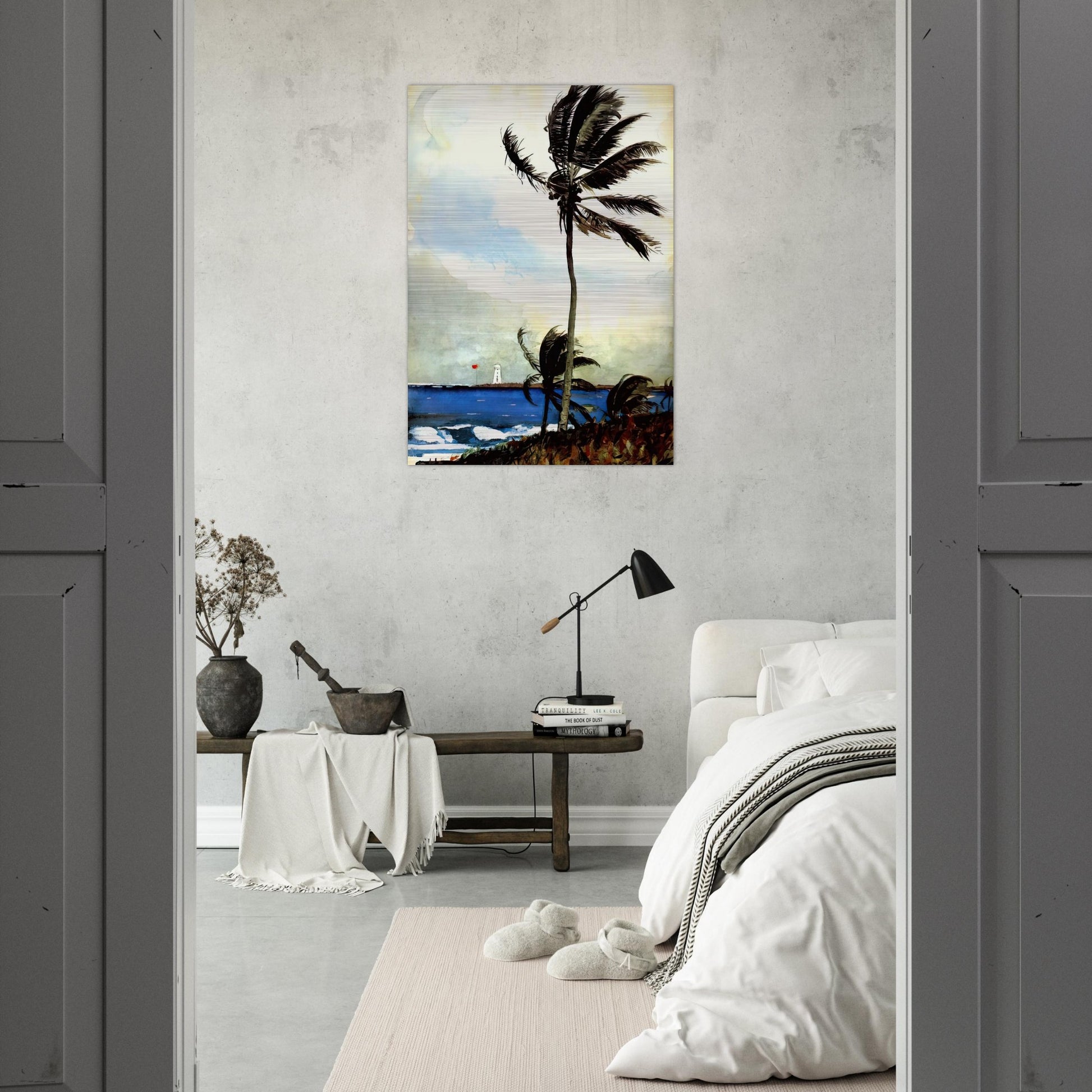 PALM TREE NASSAU - Winslow Homer Brushed Aluminum Print - 70x100 cm / 28x40 inches | Winslow Homer Aluminum Print | Winslow Homer Prints