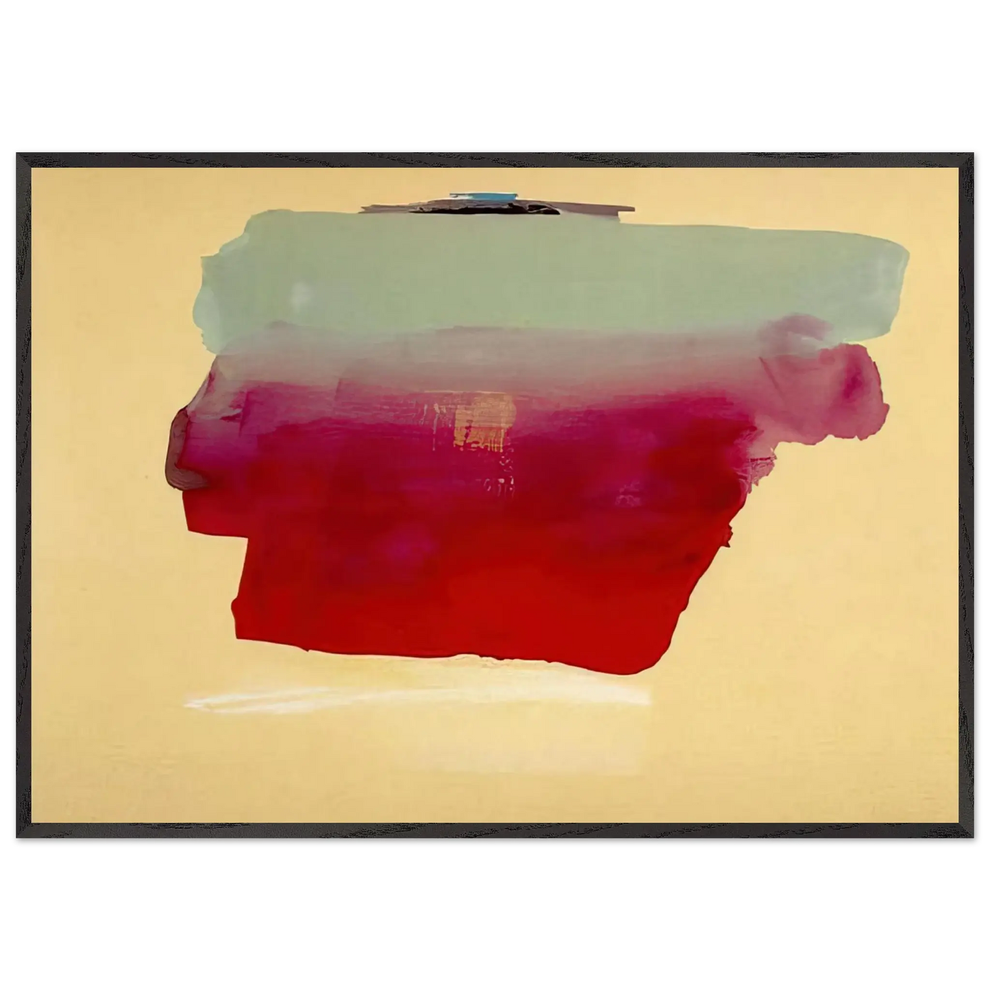 Helen Frankenthaler - Robinson s Wrap - 1974 Wall art - 50x70 cm / 20x28 Inches - Premium Wooden Framed Poster With Fine Art Paper - Black frame