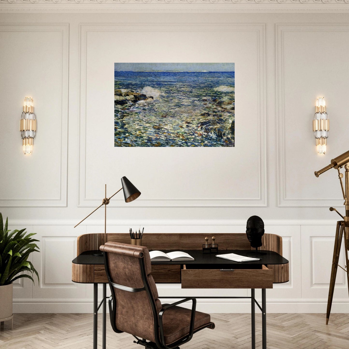 Surf, Isles of Shoals - Childe Hassam Brushed Aluminum Print - 70x100 cm / 28x40 inches | Childe Hassam Aluminum Print | Childe Hassam Prints
