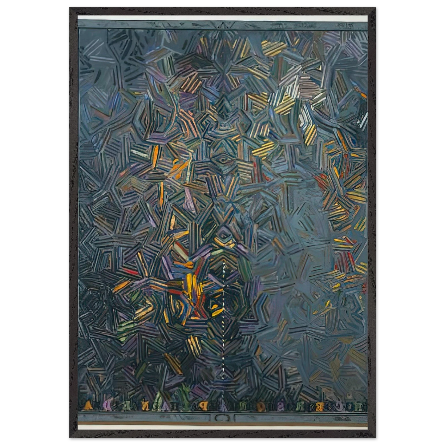 DANCERS ON A PLANE 1981 - Jasper Johns 70x100 cm / 28x40 inches Framed Art Print – Black Wooden Frame