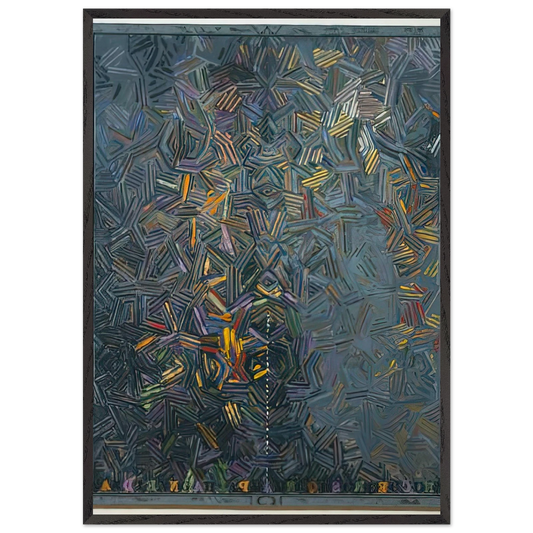 DANCERS ON A PLANE 1981 - Jasper Johns 70x100 cm / 28x40 inches Framed Art Print – Black Wooden Frame