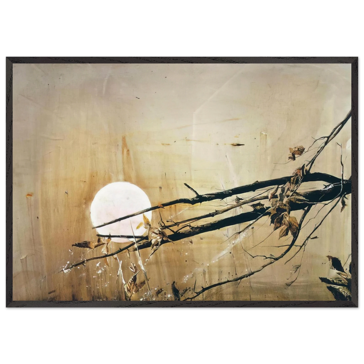 FULL MOON 1980 N1 - Andrew Wyeth 70x100 cm / 28x40 inches Framed Art Print – Black Wooden Frame
